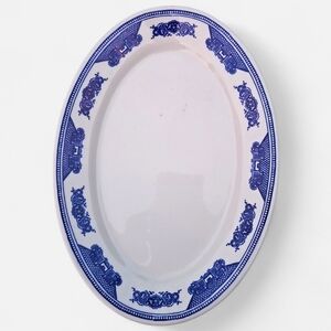 Homer Laughlin Blue and White Oval Platter